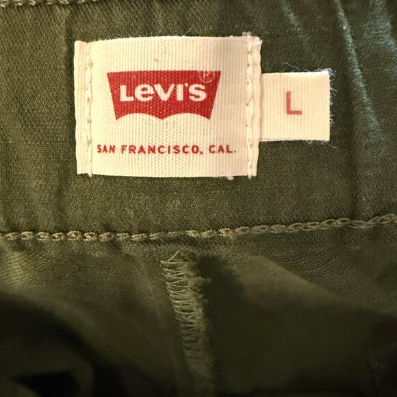Levis Women Jogger Pants Olive Green Off Duty High Rise Relaxed Large Utility - Picture 5 of 8